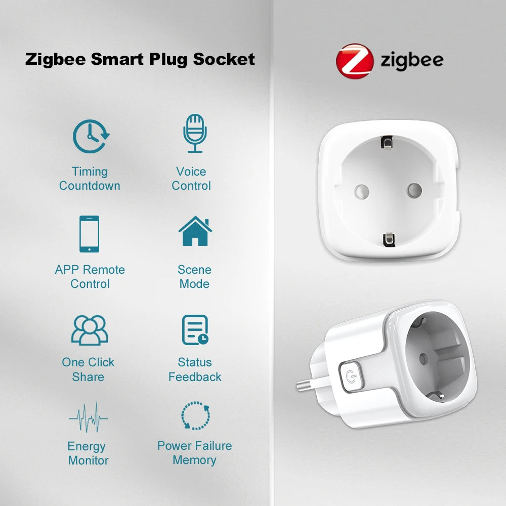 Manhot Zigbee2MQTT Smart Plug 20A – Energy Monitoring & Voice Control