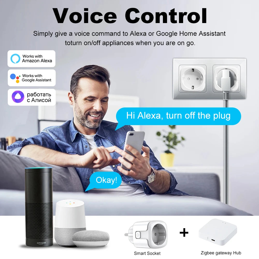 Manhot Zigbee2MQTT Smart Plug 20A – Energy Monitoring & Voice Control
