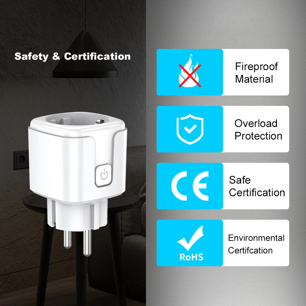 Manhot Zigbee2MQTT Smart Plug 20A – Energy Monitoring & Voice Control